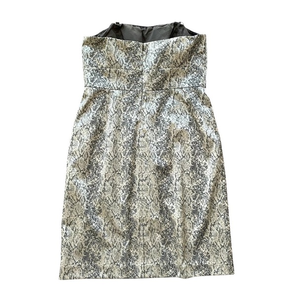 Antonio Melani Snakeskin Animal Print Strapless Cocktail Dress Beige Size 10 - Picture 2 of 6